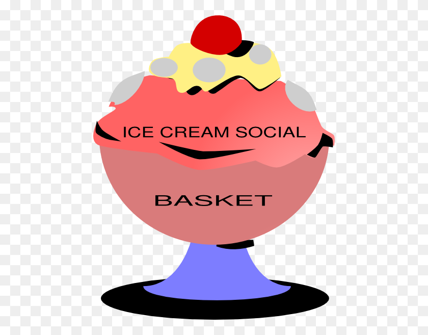 474x597 Ice Cream Social Basket Clip Art - Social Clipart