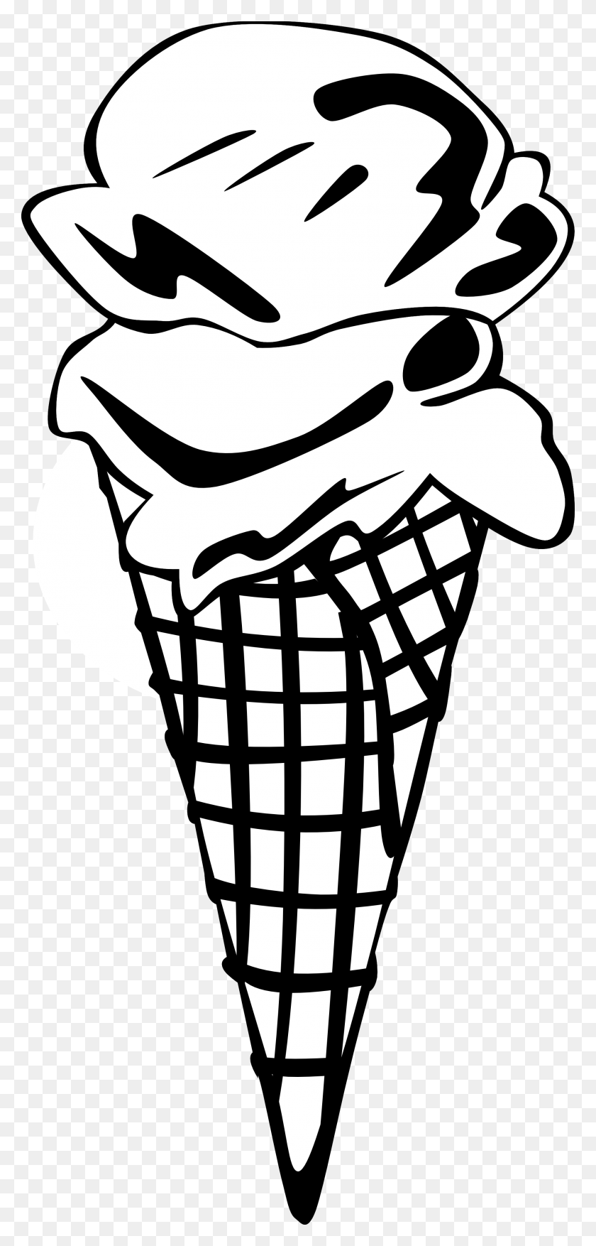 1979x4300 Социальный Клипарт Мороженое Черно-Белое - Социальные Картинки Мороженого