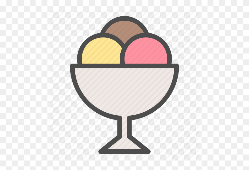 512x512 Ice Cream, Sundae, Sweets Icon - Ice Cream Sundae PNG