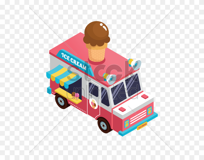 600x600 Ice Cream Truck Vector Image - Icecream Truck Clipart