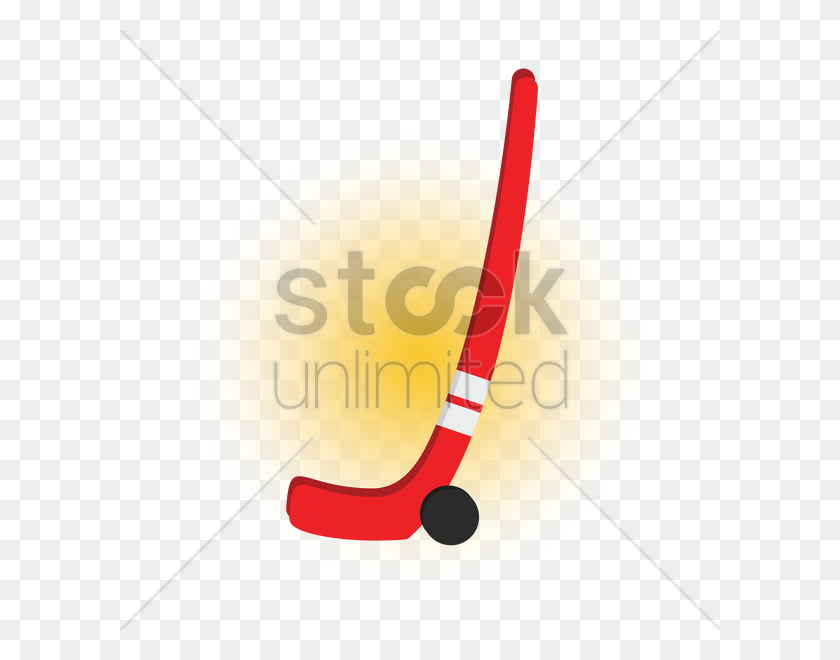 600x600 Ice Hockey Stick And Puck Vector Image - Field Hockey Stick Clipart