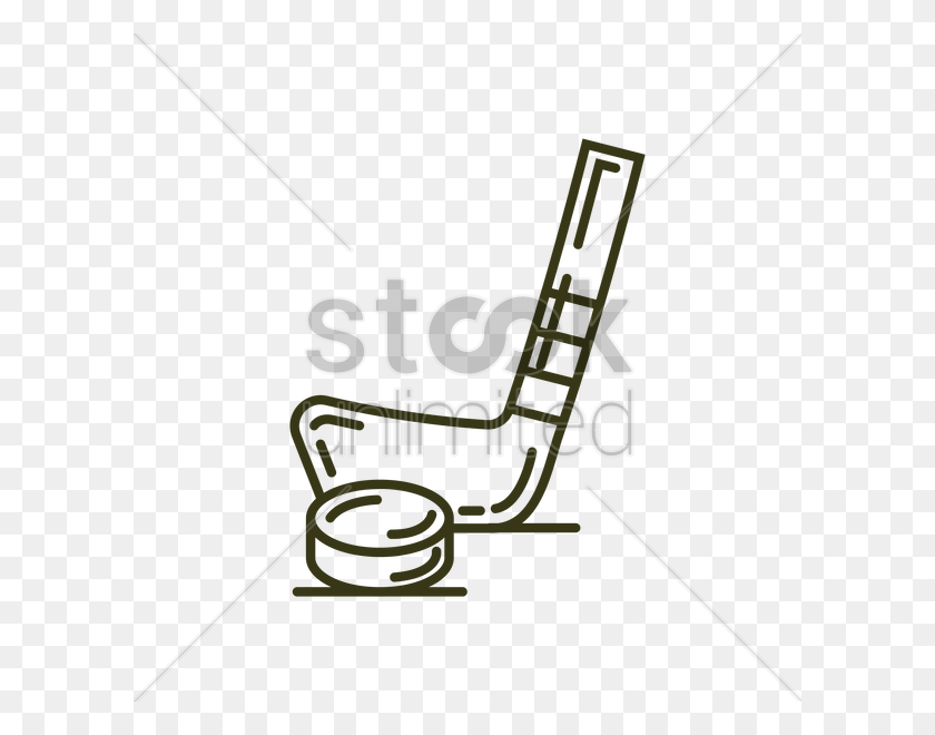 600x600 Ice Hockey Stick And Puck Vector Image - Hockey Stick And Puck Clipart
