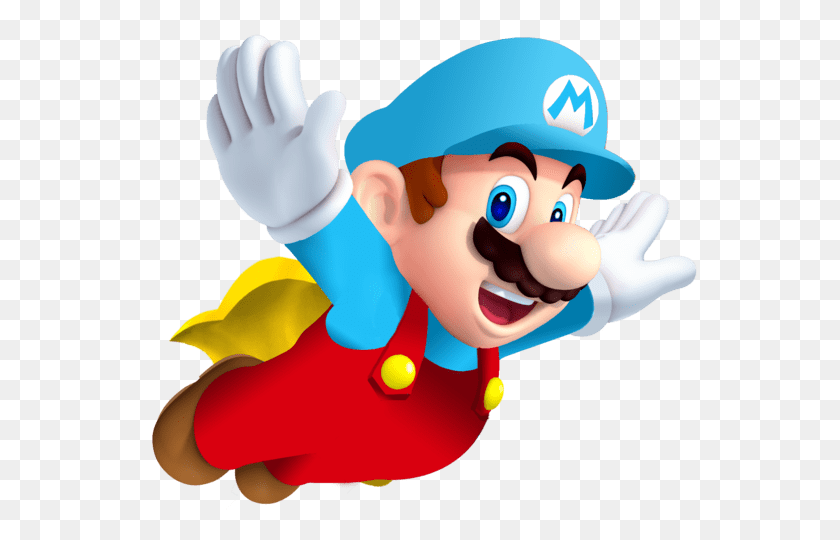 554x480 Ice Mario With Cape Transparent Png - Mario PNG