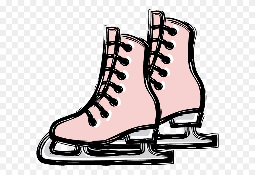 600x518 Ice Skate Clip Art - Winter Boots Clipart