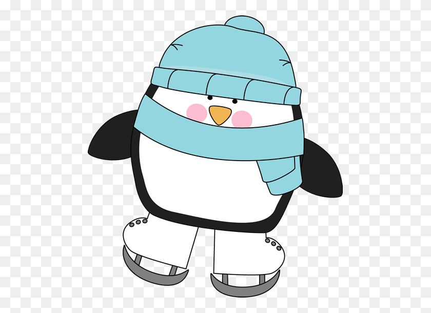 497x550 Ice Skating Clipart - Cute Penguin Clipart