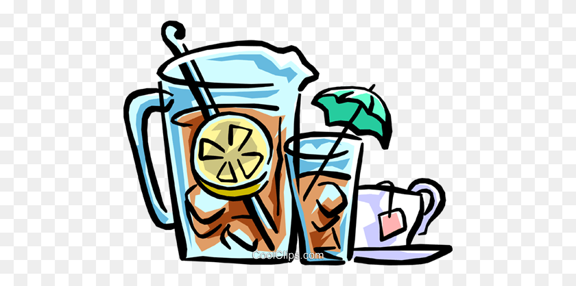480x358 Ice Tea With Glasses Royalty Free Vector Clip Art Illustration - Iced Tea PNG