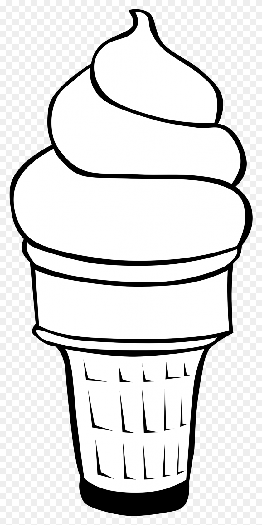 1154x2400 Icecream Cone Png Black And White Transparent Icecream Cone Black - Basketball Net Clipart Black And White
