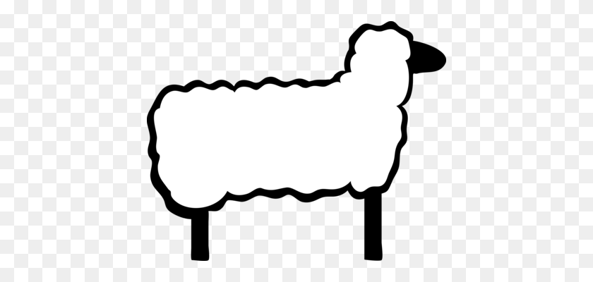 424x340 Исландские Овцы Рисунок Козла Поголовья Черная Овца - Пряжа Клипарт Черный И Белый
