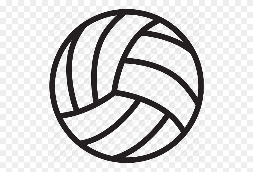 512x512 Icon Clipart - Volleyball Clipart Black And White