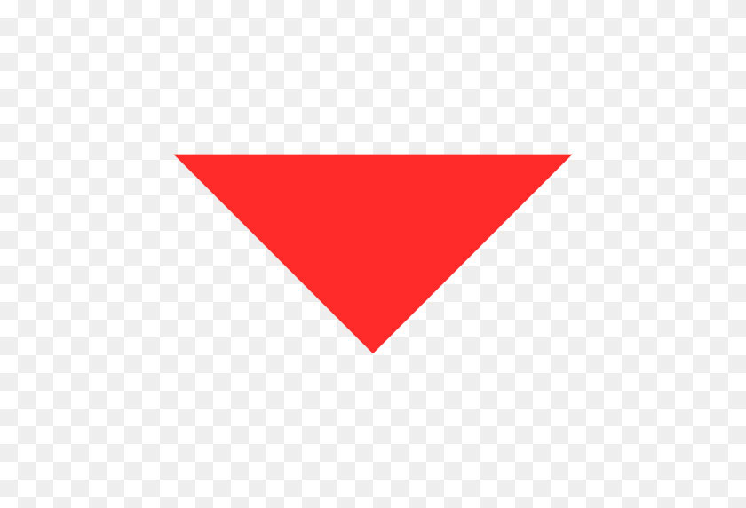 512x512 Icono Abajo Triángulo Rojo, Icono Rojo Con Formato Png Y Vector - Triángulo Rojo Png