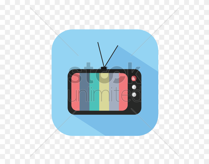600x600 Icon Of A Color Television Vector Image - Knob Clipart