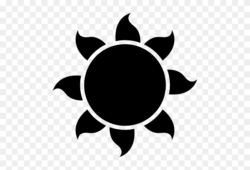 512x512 Icon Transparent Sun - Black Sun PNG