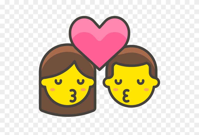 512x512 Icono Beso, Mujer, Hombre Gratis De Free Vector Emoji - Бесо Png
