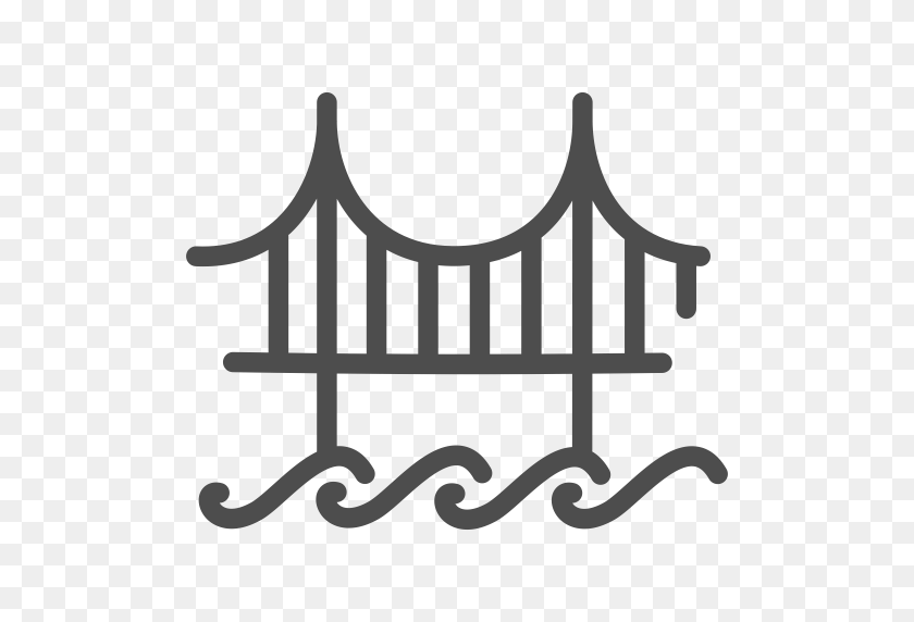 512x512 Icons For Free Bridge Icon, Footbridge Icon, Gate Icon, Entrance - Golden Gate Bridge PNG