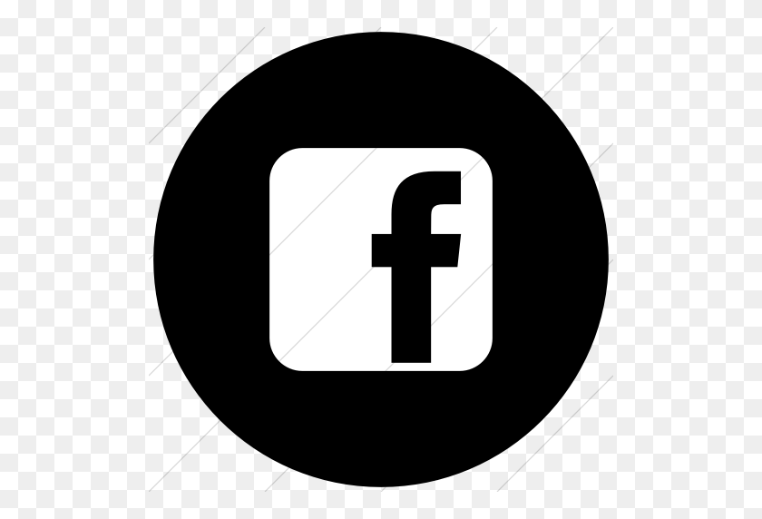 512x512 Iconsetc Плоский Круг Белый На Черном Значок Рафаэля Facebook - Белый Значок Facebook Png