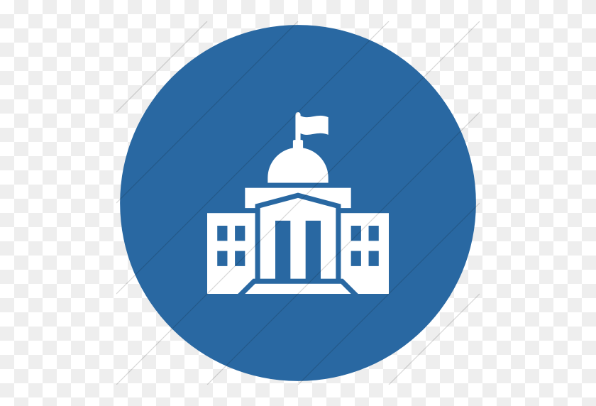 512x512 Iconsetc Flat Circle White On Blue Iconathon Federal Government Icon - Federal Government Clipart