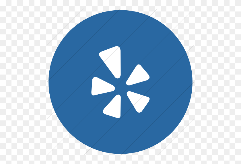512x512 Iconsetc Плоский Круг Белый На Синем Значок Yelp В Социальных Сетях - Значок Yelp Png
