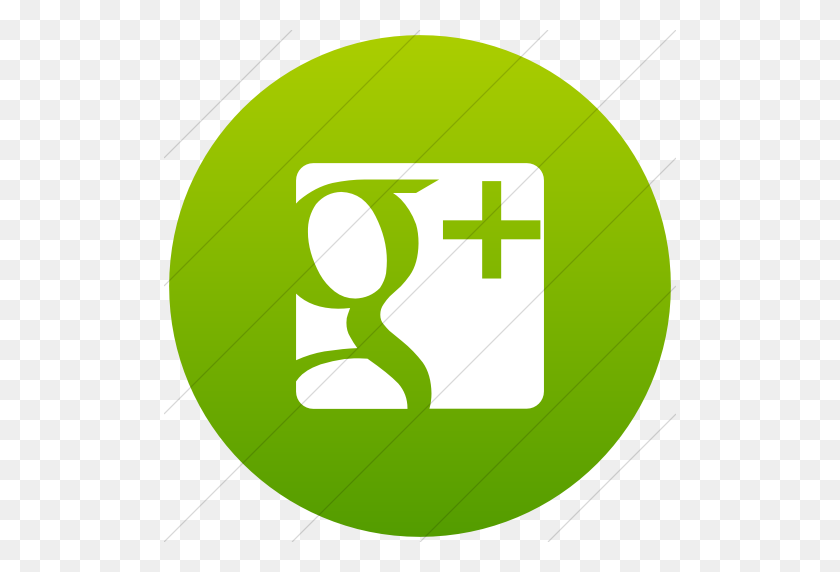 512x512 Iconsetc Círculo Plano Blanco Sobre Verde Degradado De Raphael Google Plus - Google Plus Png