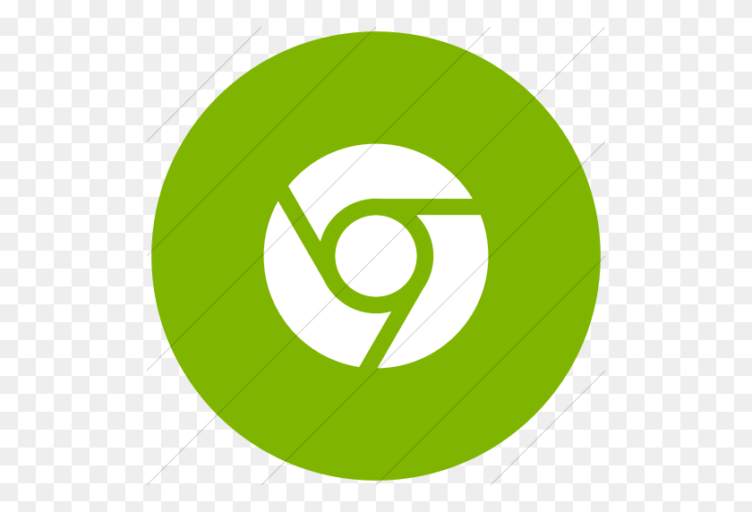 512x512 Iconsetc Плоский Круг Белый На Зеленом Значок В Социальных Сетях Chrome - Значок Chrome Png