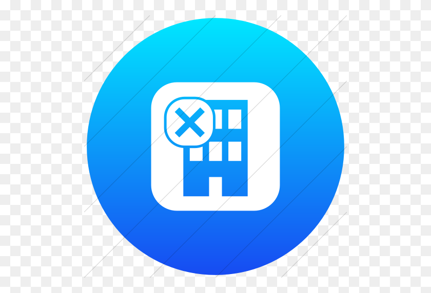 512x512 Iconsetc Flat Circle White On Ios Blue Gradient Ocha - Destroyed Building PNG