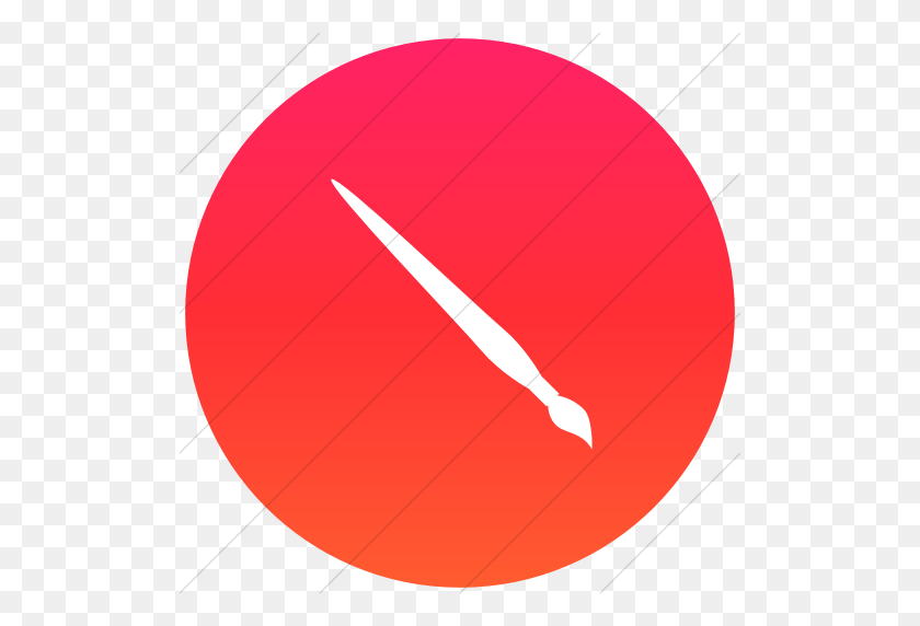 512x512 Iconsetc Flat Circle White On Ios Orange Gradient Classica - Painted Circle PNG