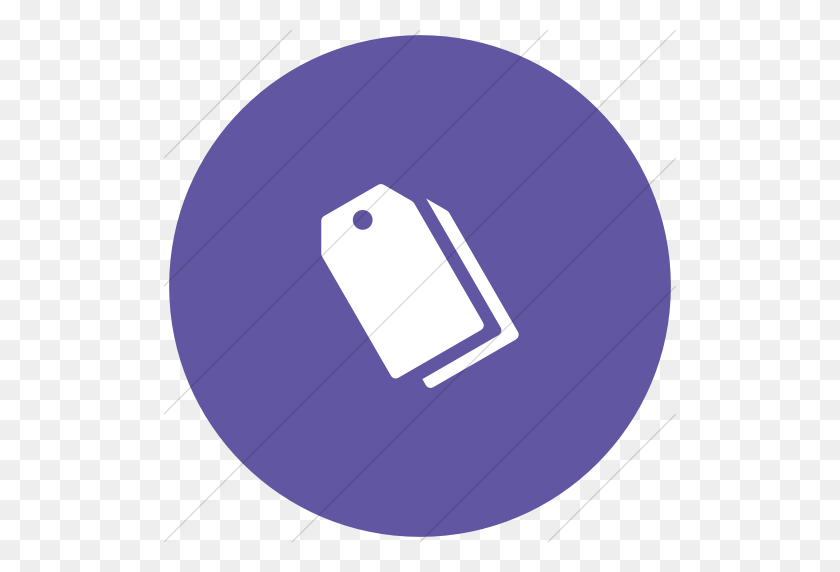 512x512 Iconsetc Плоский Круг Белый На Фиолетовом Фонде Pricetag - Фиолетовый Круг Png