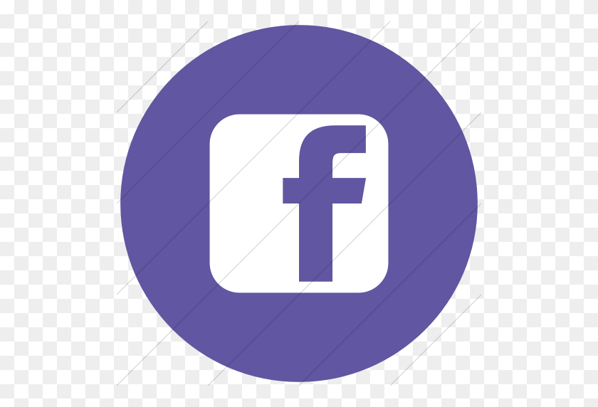 512x512 Iconsetc Círculo Plano Blanco Sobre Morado Redes Sociales Facebook - Logotipo De Facebook Blanco Png