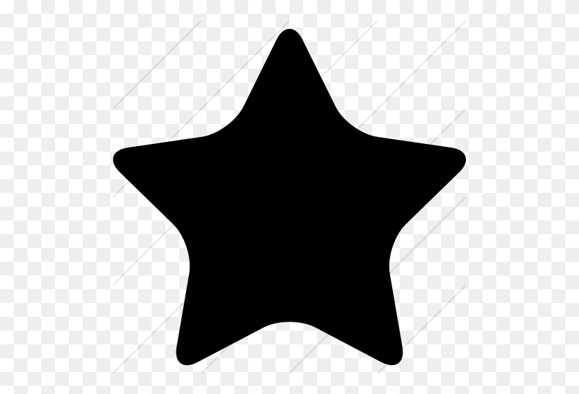 512x512 Iconsetc Simple Negro De La Estrella De Rafael Sólido Icono Redondeado - Estrella Redondeada Png