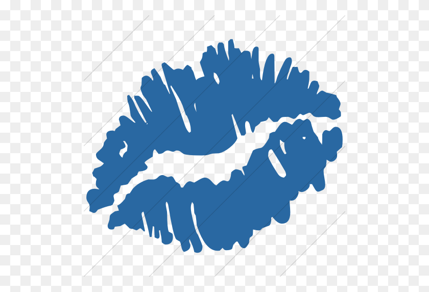 512x512 Iconsetc Simple Blue Classica Kiss Mark Icon - Kiss Mark PNG