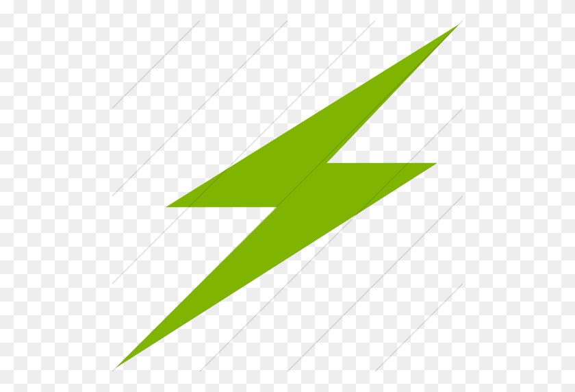 512x512 Iconsetc Simple Green Broccolidry Lightning Icon - Green Lightning PNG