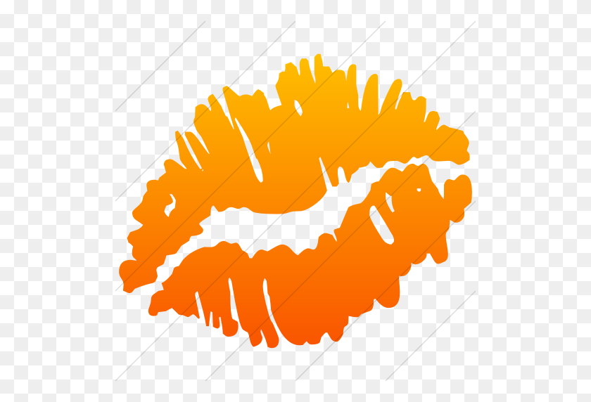 512x512 Iconsetc Простой Оранжевый Градиент Classica Значок Поцелуя Знак - Поцелуй Знак Png