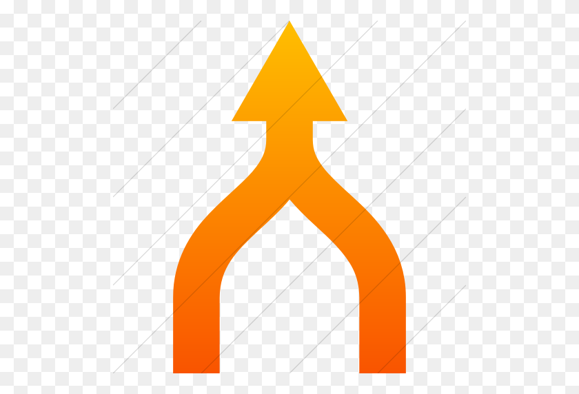 512x512 Iconsetc Simple Orange Gradient Raphael Arrow Merge N Icon - Combine Clipart
