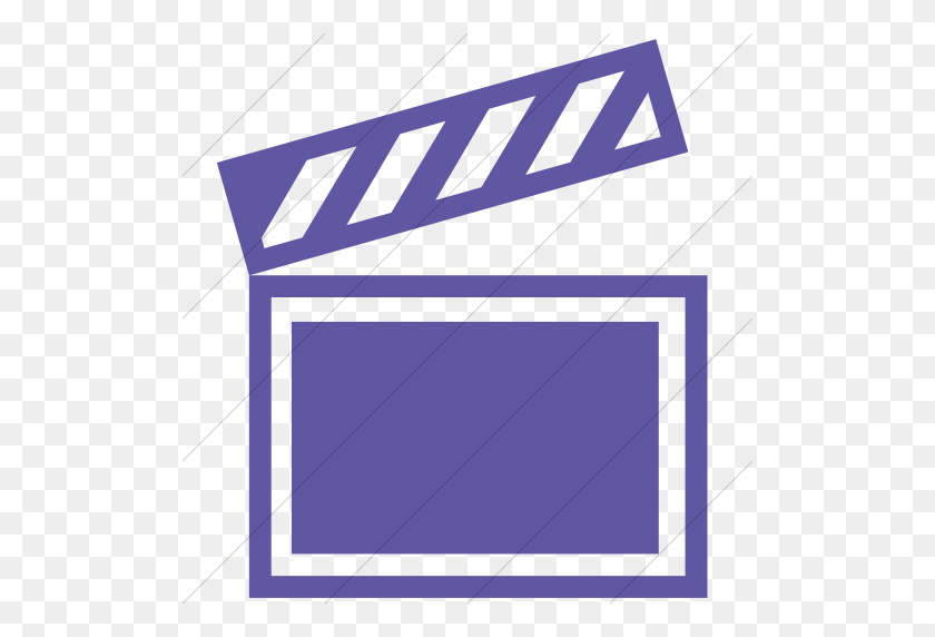 512x512 Iconsetc Simple Purple Classica Movie Clapper Icon - Movie Clapper Clipart