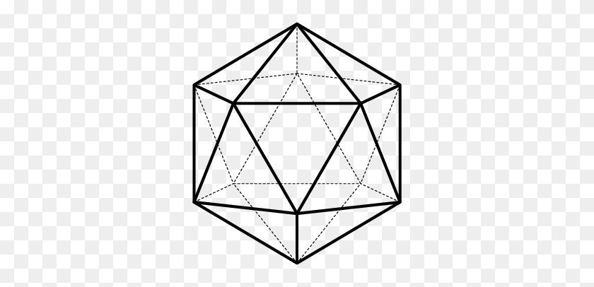 298x346 Icosahedron - Geometric Pattern PNG