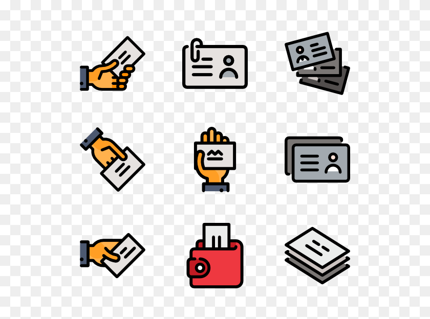 600x564 Id Card Icons - Library Card Clipart