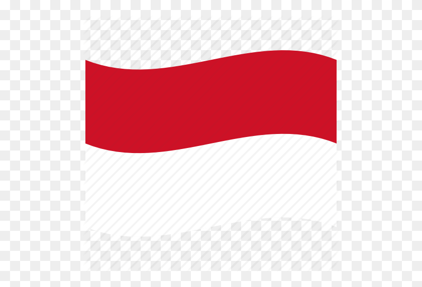 512x512 Id, Indonesia, Indonesian Flag, Sacred, Waving Flag, White Red Icon - Indonesia Flag PNG