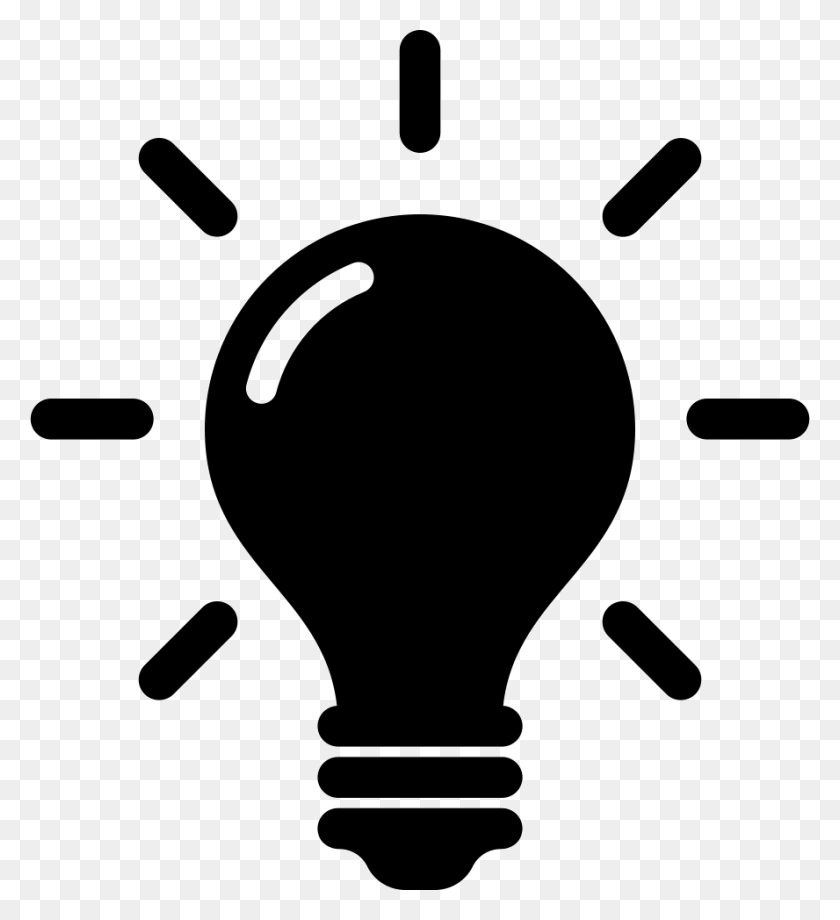 888x980 Idea And Creativity Symbol Of A Lightbulb Png Icon Free - Light Bulb Icon PNG