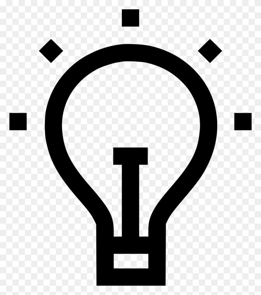 858x980 Идея Лампочка Творчество Творческая Световая Энергия Значок Png Бесплатно - Творческий Png
