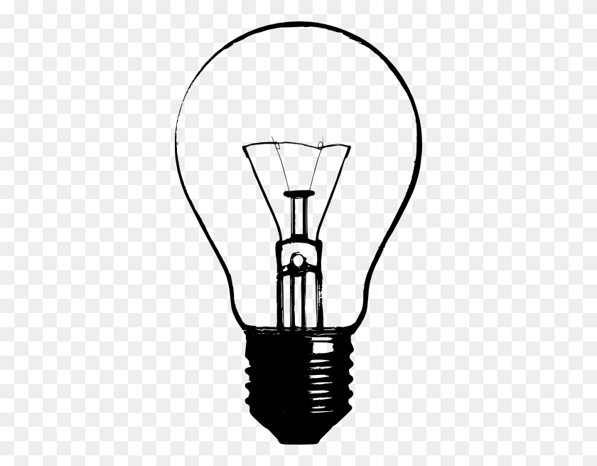 348x595 Idea Light Bulb Clip Art Black And White - Bulb Clipart