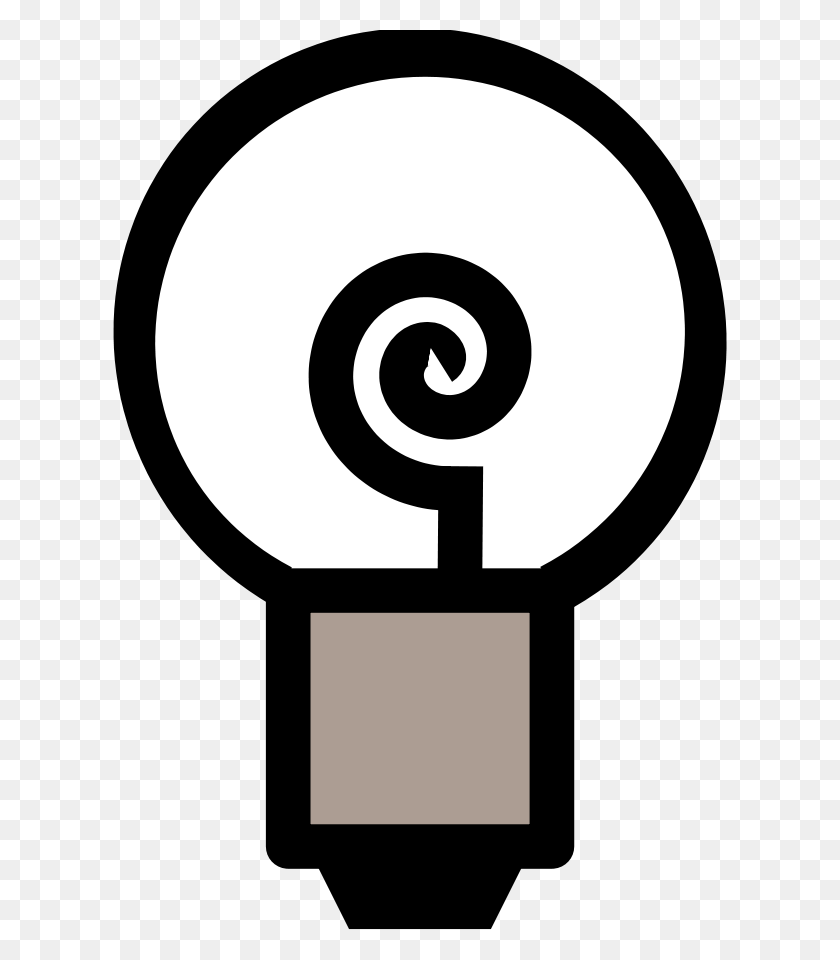 615x900 Idea Light Bulb Clip Art Black And White - Lightbulb Clipart