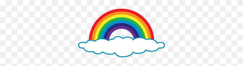 300x168 Il Filo Dei Colori Logopedia Laboratori Wordpress - Rainbow With Clouds Clipart