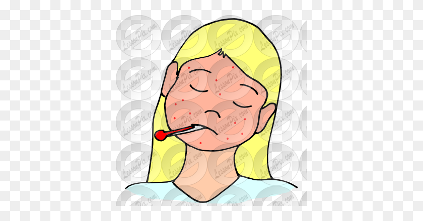 380x380 Ill Picture For Classroom Therapy Use - Sick Face Clipart
