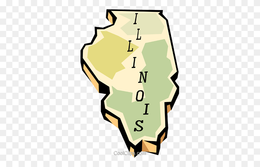 319x480 Mapa Del Estado De Illinois Libre De Regalías Vector Clipart Ilustración - Imágenes Prediseñadas De Illinois