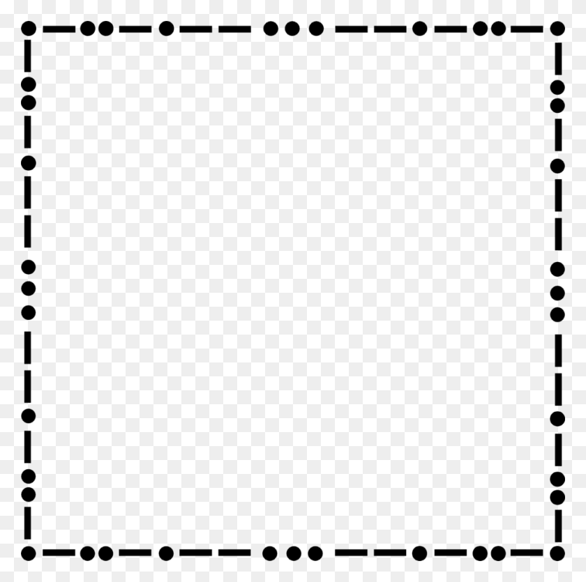 958x952 Illustration Of A Blank Dot And Dash Border Free Stock Photo - Dotted Line Clipart