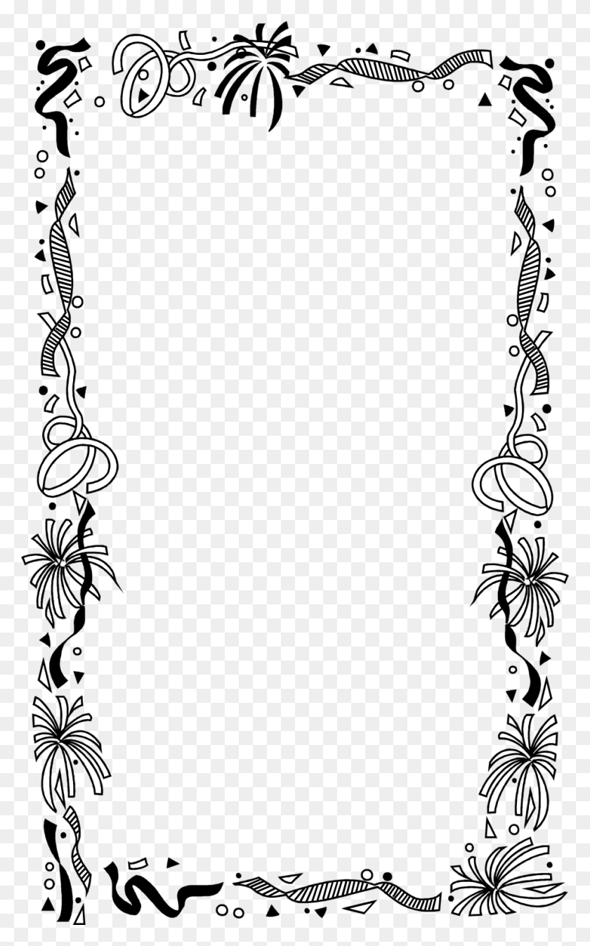 958x1580 Illustration Of A Blank Frame Border With Confetti Free Stock - Papel Picado Clipart