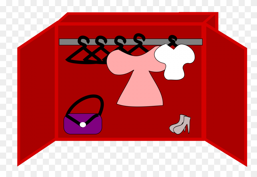 2400x1600 Иллюстрация Розовый Шкаф Полная Женская Одежда - Убрать Обувь Клипарт