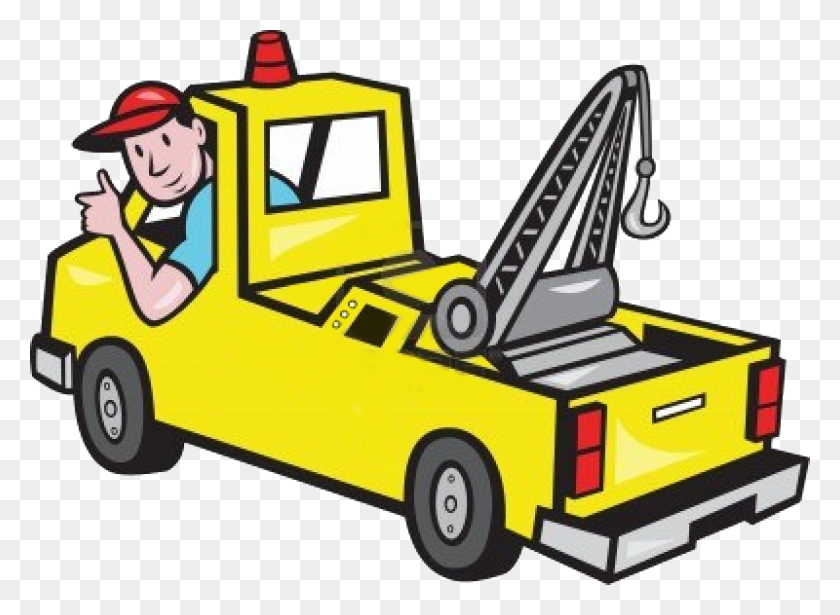 1200x855 Illustration Of A Tow Truck Wrecker With Driver Thumb Up - Tow Truck Clipart