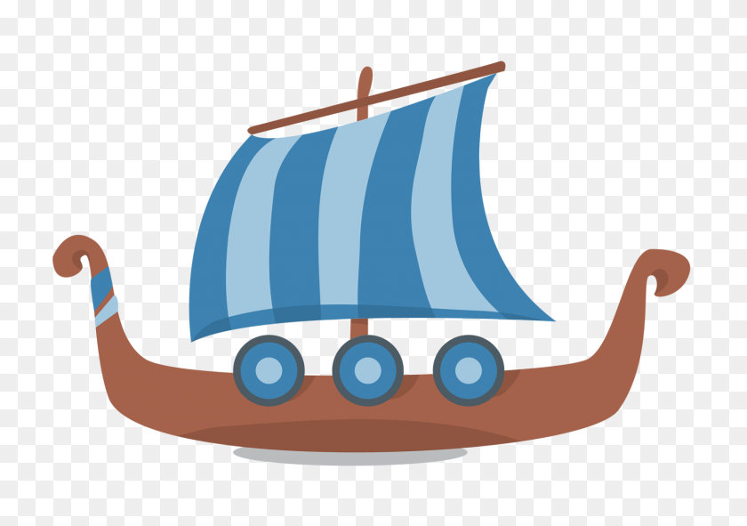 1500x1023 Illustration Of A Viking Ship With Sails Clip Art - Viking Ship Clipart