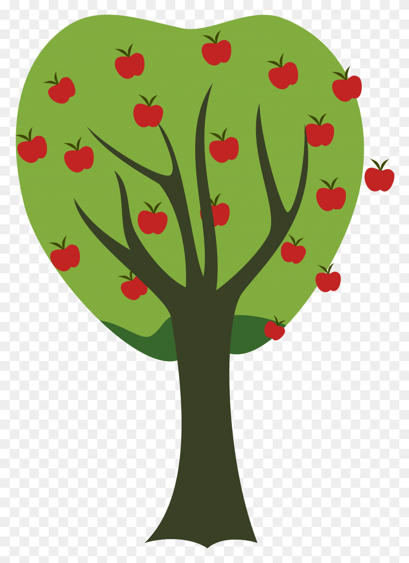 3249x4561 Illustration Of An Apple Tree On A White Background Clip - Tree Clipart No Background