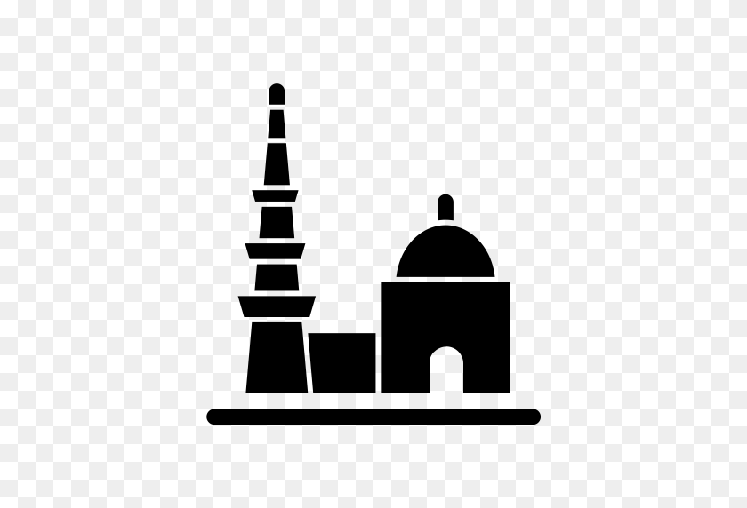 512x512 Ilustración De Qutab Minar En Delhi Dibujo - Mezquita De Imágenes Prediseñadas